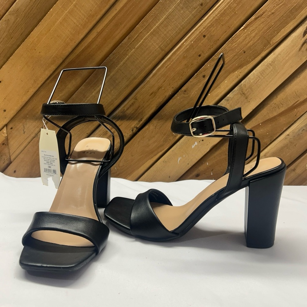 Target Black Strappy Block Heels